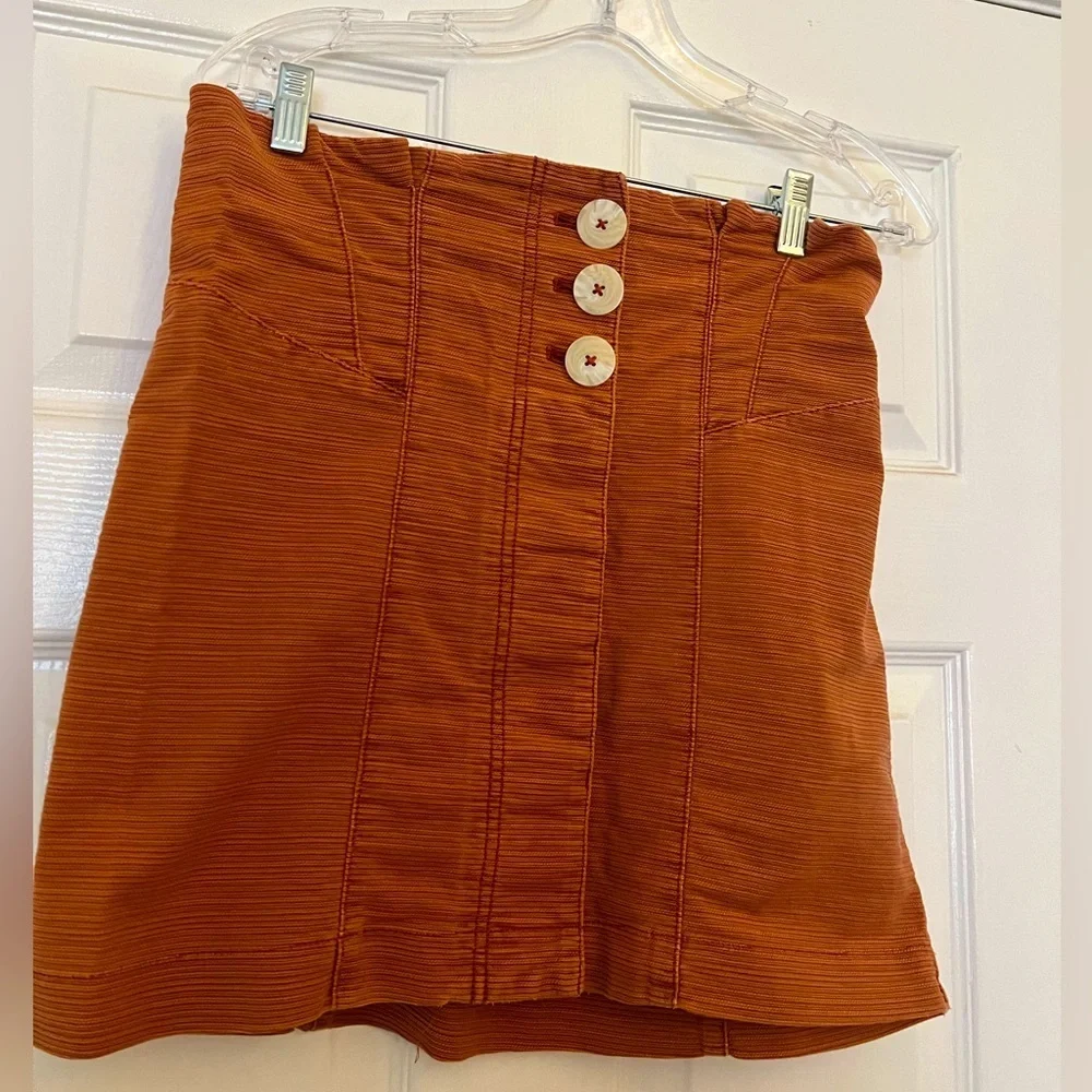 EUC FREE PEOPLE Every Minute, Every Hour Mini Skirt in Burnt Orange - Size 10